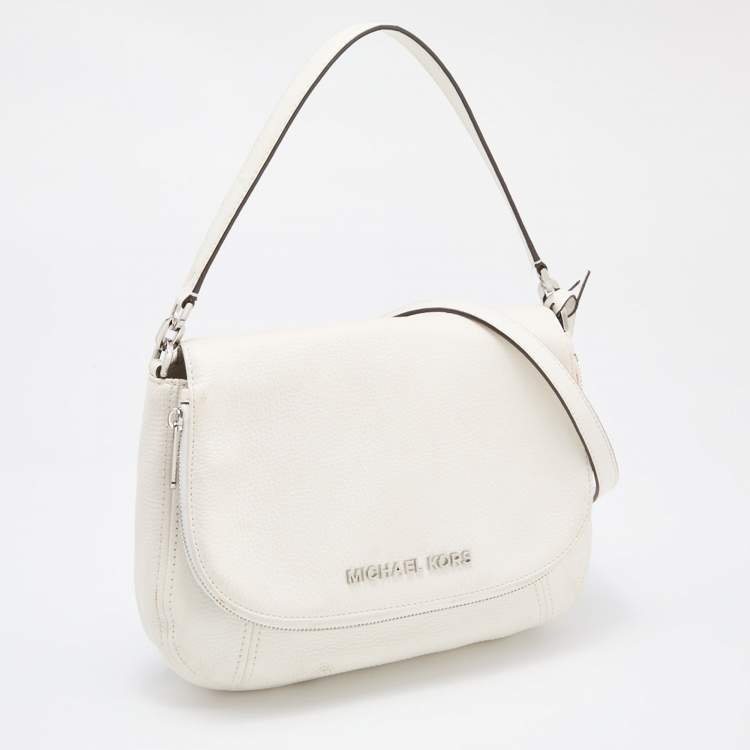 Pre Owned Michael Kors Off White Leather Medium Bedford Top Handle Bag