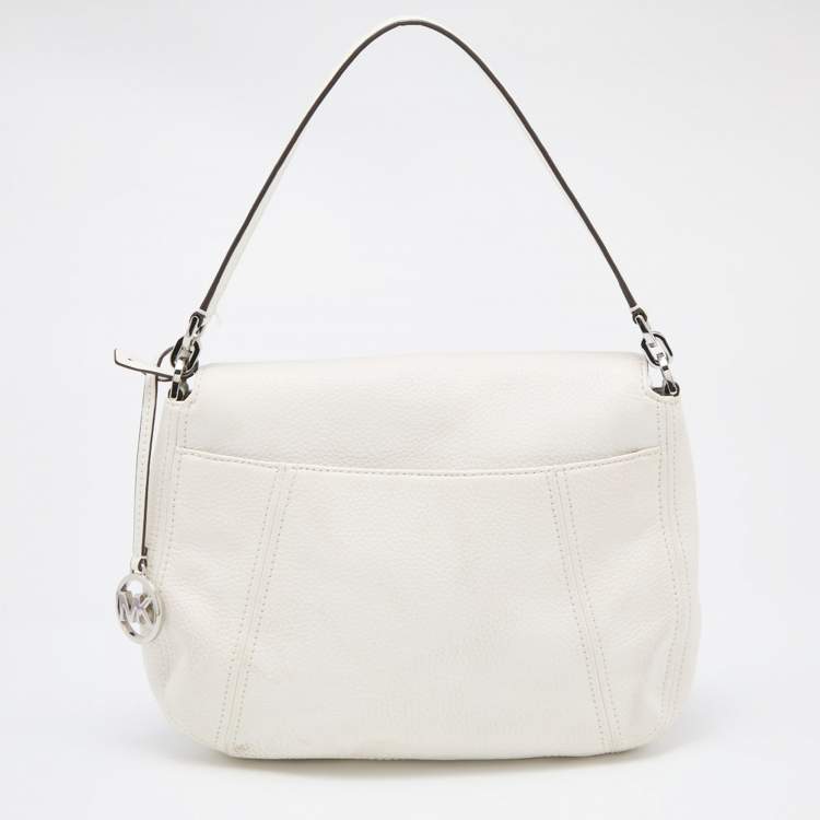 Pre Owned Michael Kors Off White Leather Medium Bedford Top Handle Bag