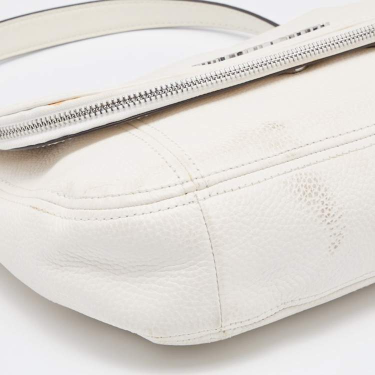 Pre Owned Michael Kors Off White Leather Medium Bedford Top Handle Bag