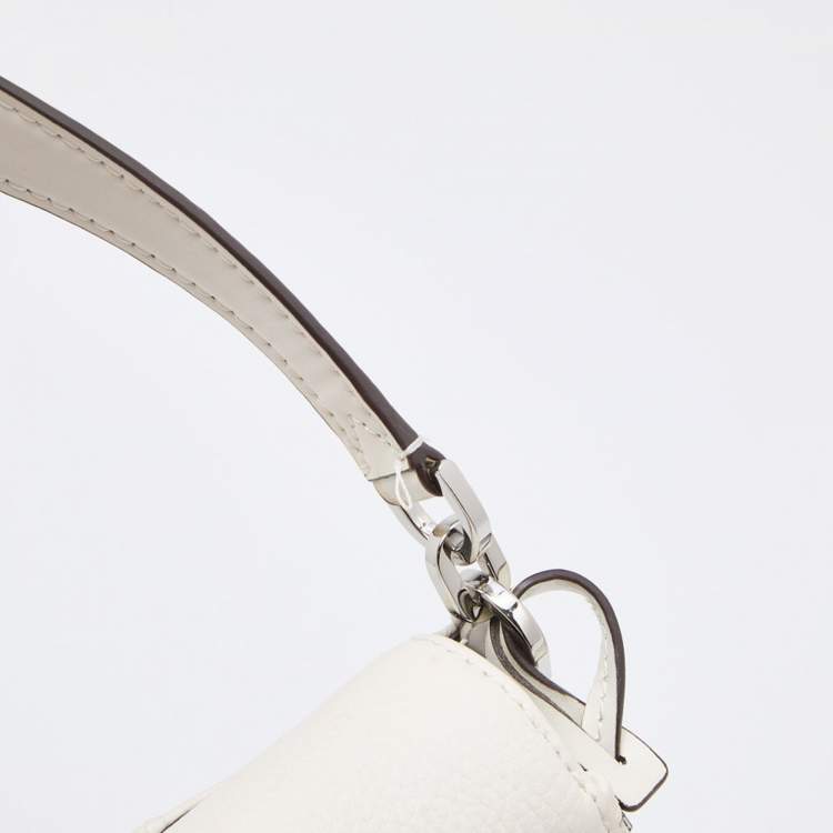 Pre Owned Michael Kors Off White Leather Medium Bedford Top Handle Bag