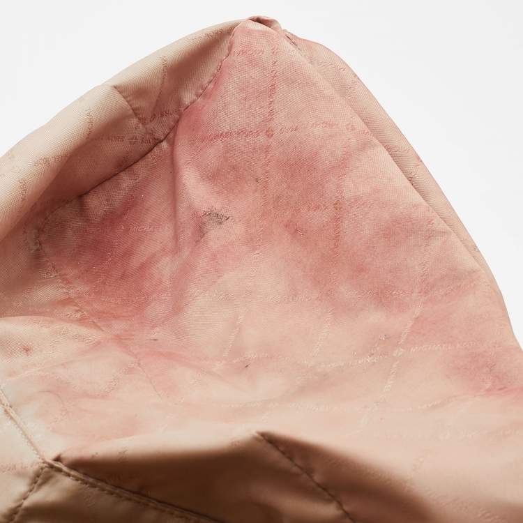 Pre Owned Michael Kors Brown/Tan Signature Coated Canvas Sady Shopper Tote