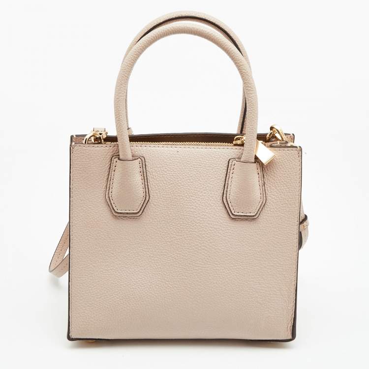 Pre Owned Michael Kors Light Pink Leather Small Mercer Tote