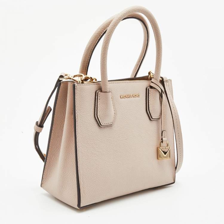 Pre Owned Michael Kors Light Pink Leather Small Mercer Tote