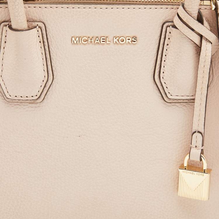 Pre Owned Michael Kors Light Pink Leather Small Mercer Tote