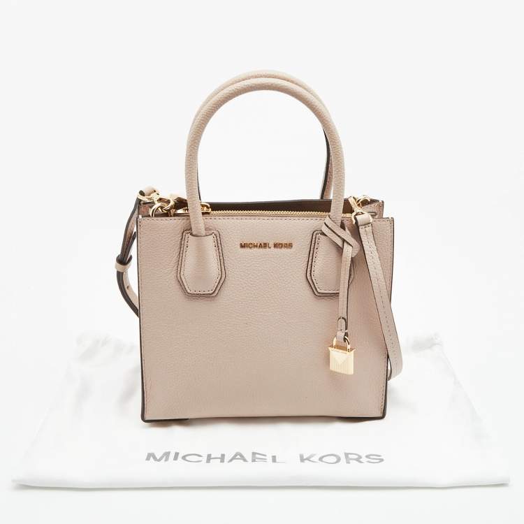 Pre Owned Michael Kors Light Pink Leather Small Mercer Tote