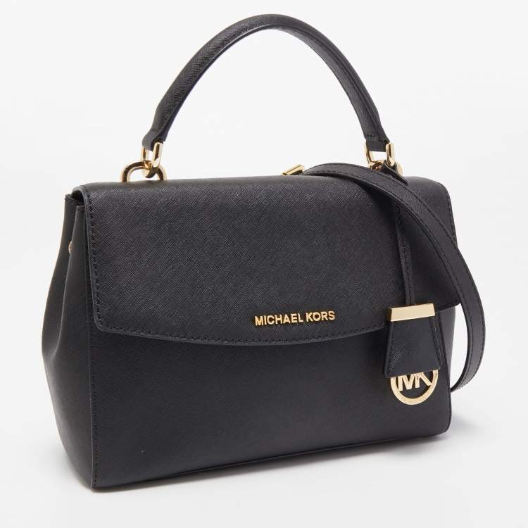 Pre Owned Michael Kors Black Leather Small Ava Top Handle Bag
