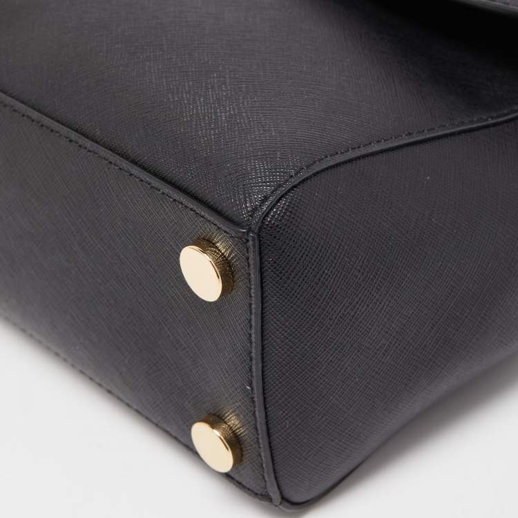 Pre Owned Michael Kors Black Leather Small Ava Top Handle Bag