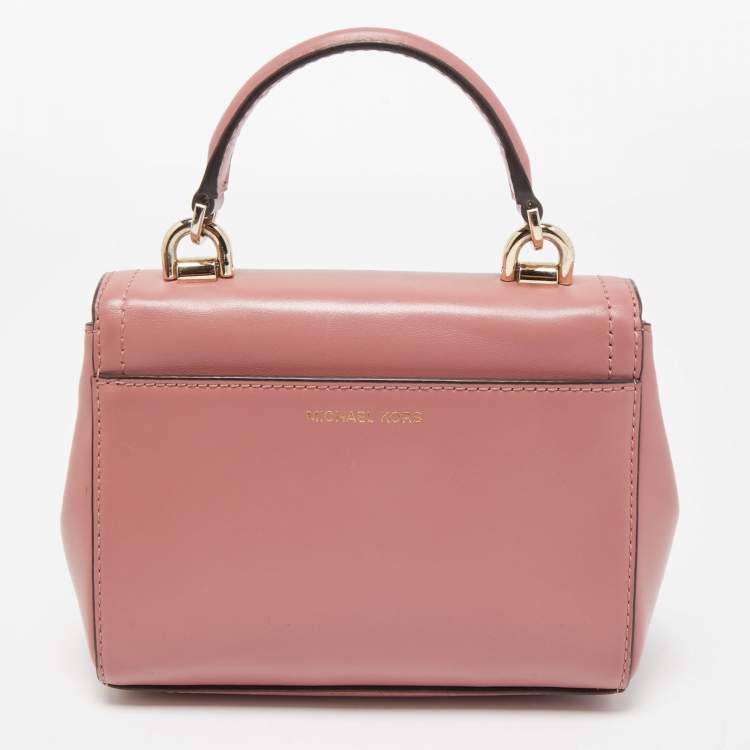 Pre Owned Michael Kors Old Rose Leather Ava Top Handle Bag