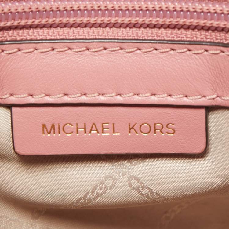 Pre Owned Michael Kors Old Rose Leather Ava Top Handle Bag