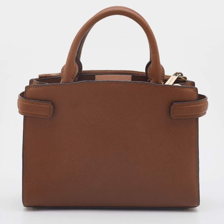 Pre Owned Michael Kors Brown Saffiano Lux Leather Karla Tote