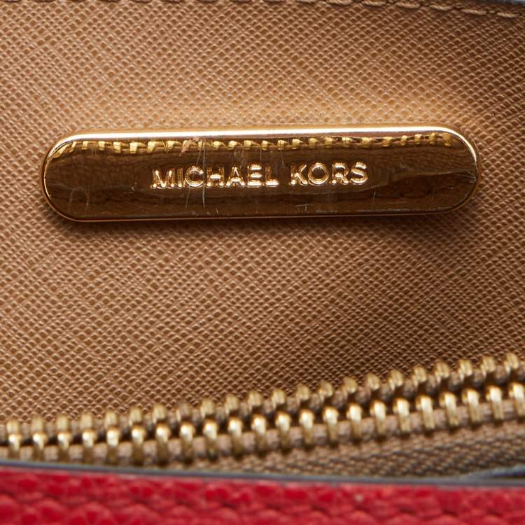 Pre Owned Michael Kors Red Leather Mini Mercer Tote