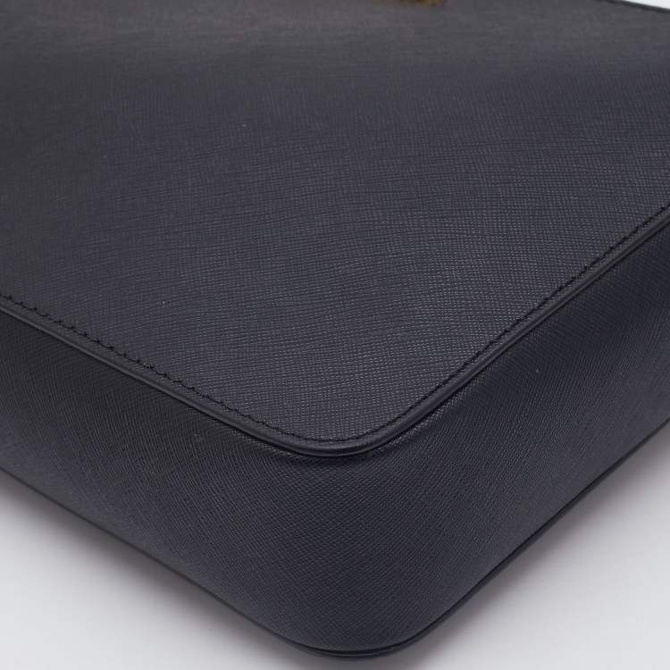 Pre Owned Michael Kors Black Saffiano Leather Jet Set Camera Crossbody Bag 