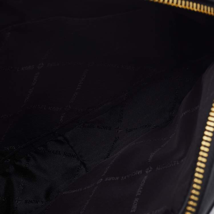 Pre Owned Michael Kors Black Saffiano Leather Jet Set Camera Crossbody Bag 