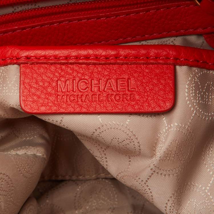 Pre Owned Michael Kors Orange Leather Chain Hobo