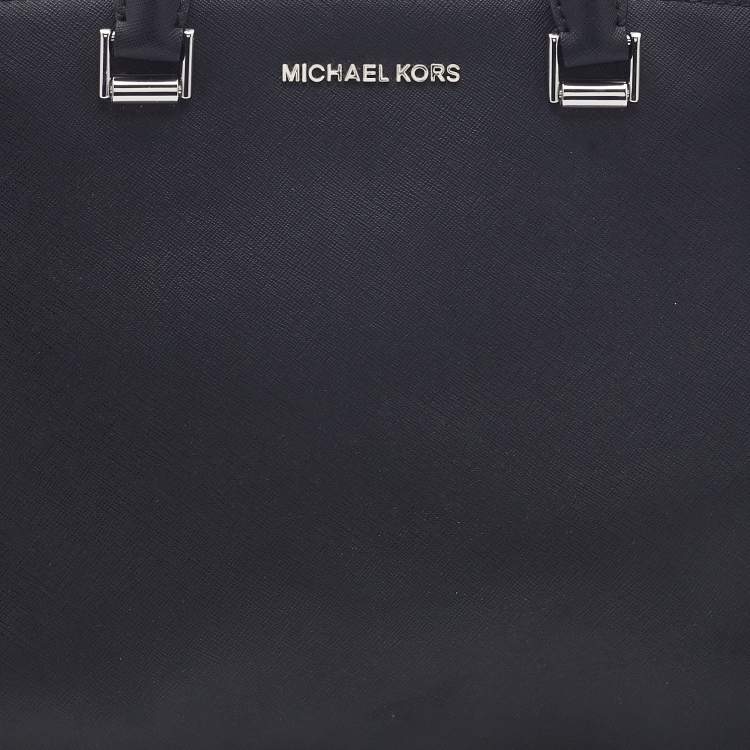 Pre Owned Michael Kors Black Saffiano Leather Large Selma Satchel