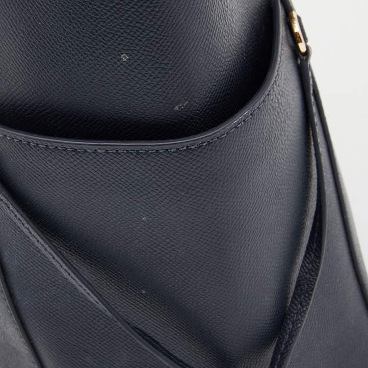 Pre Owned Michael Kors Blue Leather Jet Set Tote