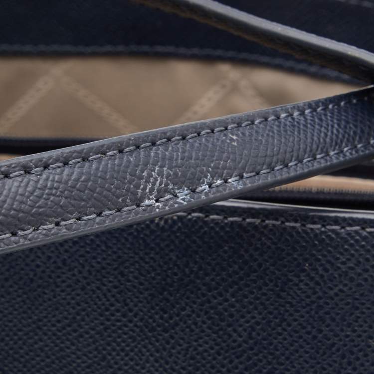 Pre Owned Michael Kors Blue Leather Jet Set Tote