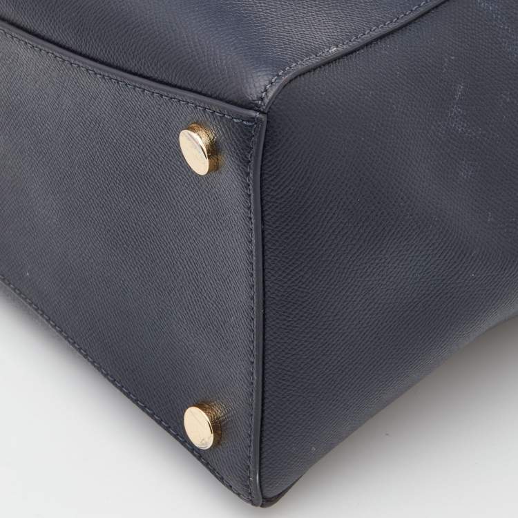 Pre Owned Michael Kors Blue Leather Jet Set Tote