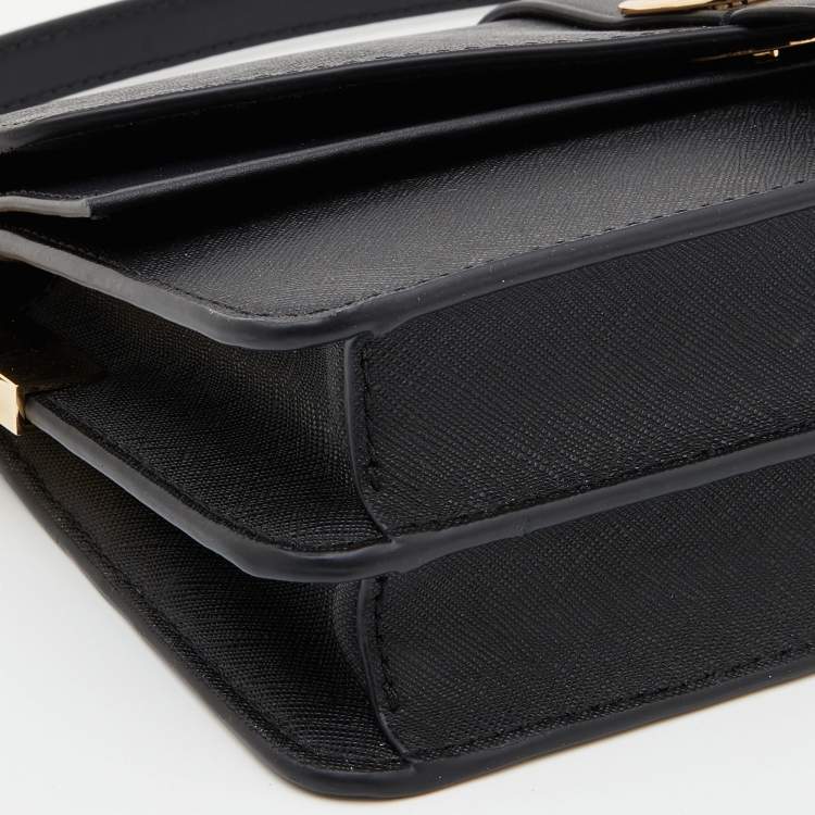 Pre Owned Michael Kors Black Leather Medium Greenwich Shoulder Bag