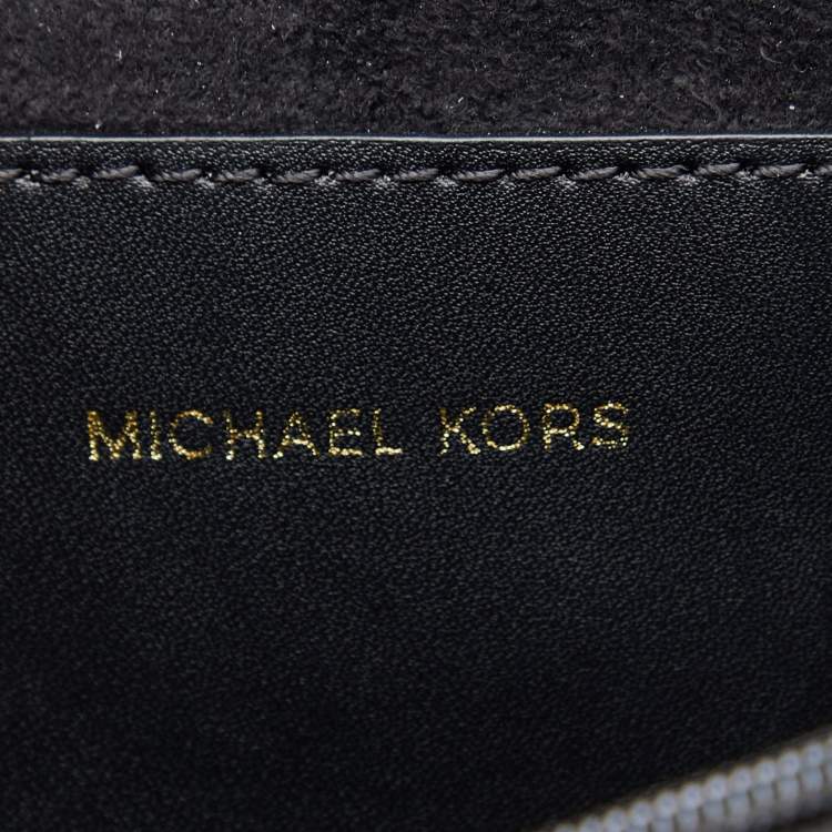 Pre Owned Michael Kors Black Leather Medium Greenwich Shoulder Bag