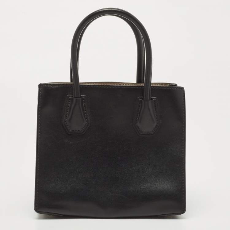 Pre Owned Michael Kors Black Leather Small Crystals Embellished Mercer Tote