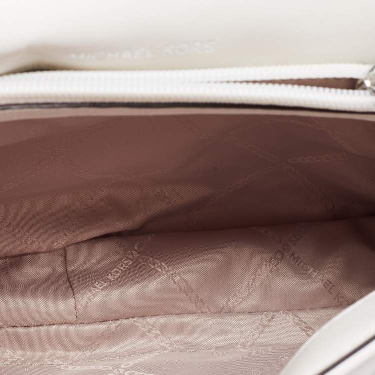Pre Owned Michael Kors White Quilted Leather Large Soho Chain Shoulder Bag