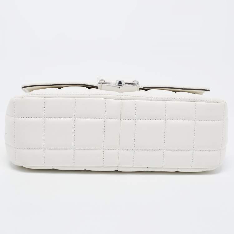 Pre Owned Michael Kors White Quilted Leather Large Soho Chain Shoulder Bag