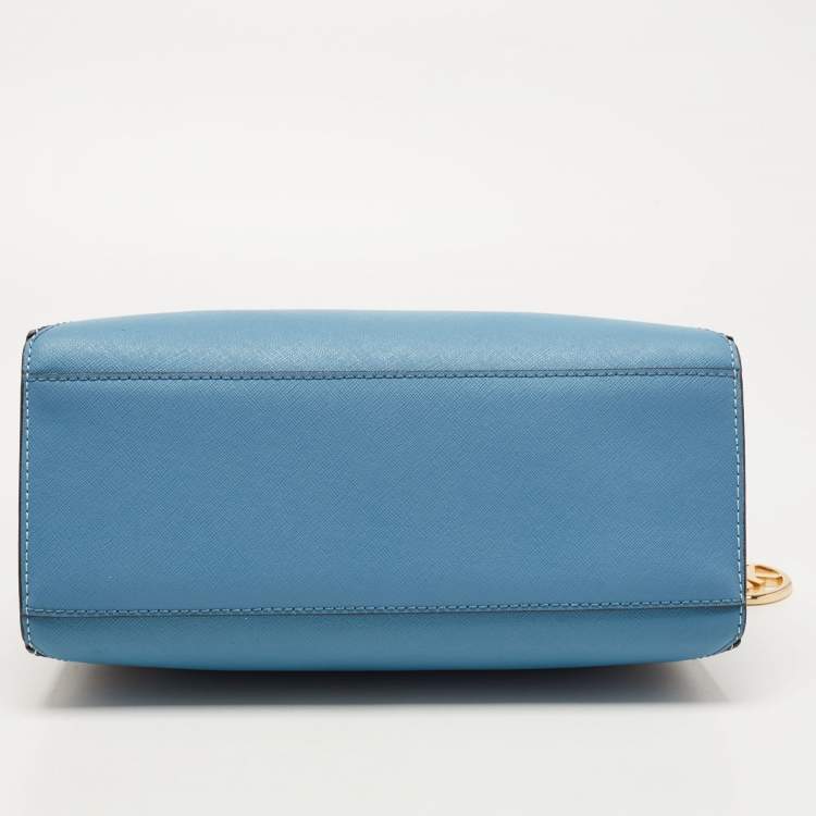 Pre Owned Michael Kors Tri Color Saffiano Leather Medium Prism Satchel