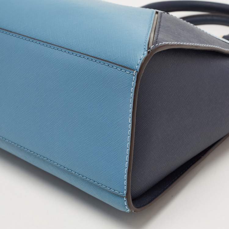 Pre Owned Michael Kors Tri Color Saffiano Leather Medium Prism Satchel