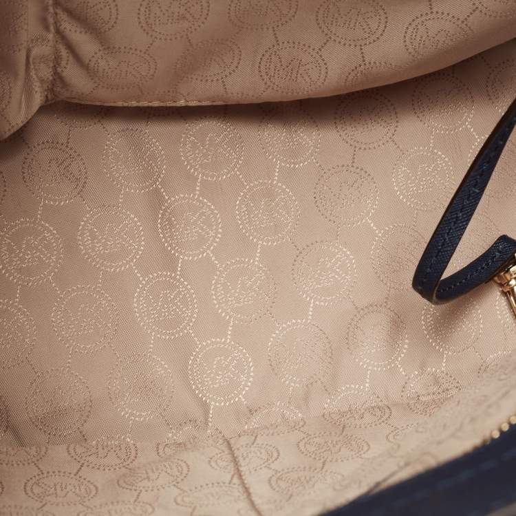 Pre Owned Michael Kors Blue Saffiano Leather Large Selma Satchel