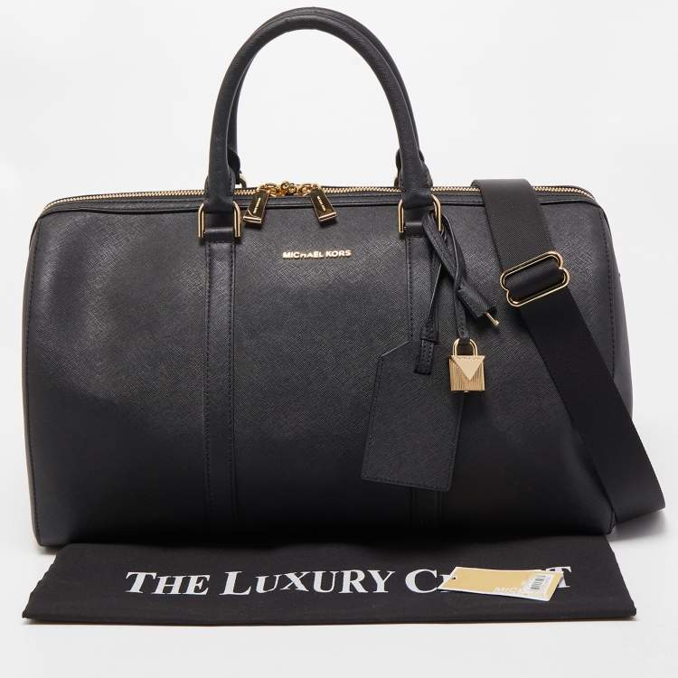 Pre Owned Michael Kors Black Saffiano Leather Large Weekender Bag