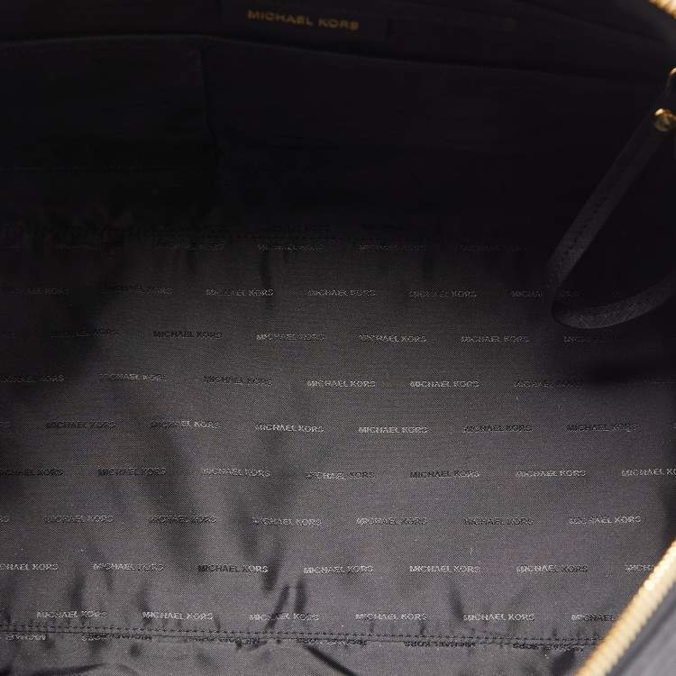 Pre Owned Michael Kors Black Saffiano Leather Large Weekender Bag