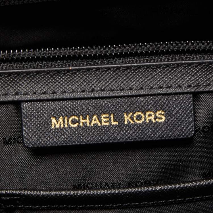 Pre Owned Michael Kors Black Saffiano Leather Large Weekender Bag