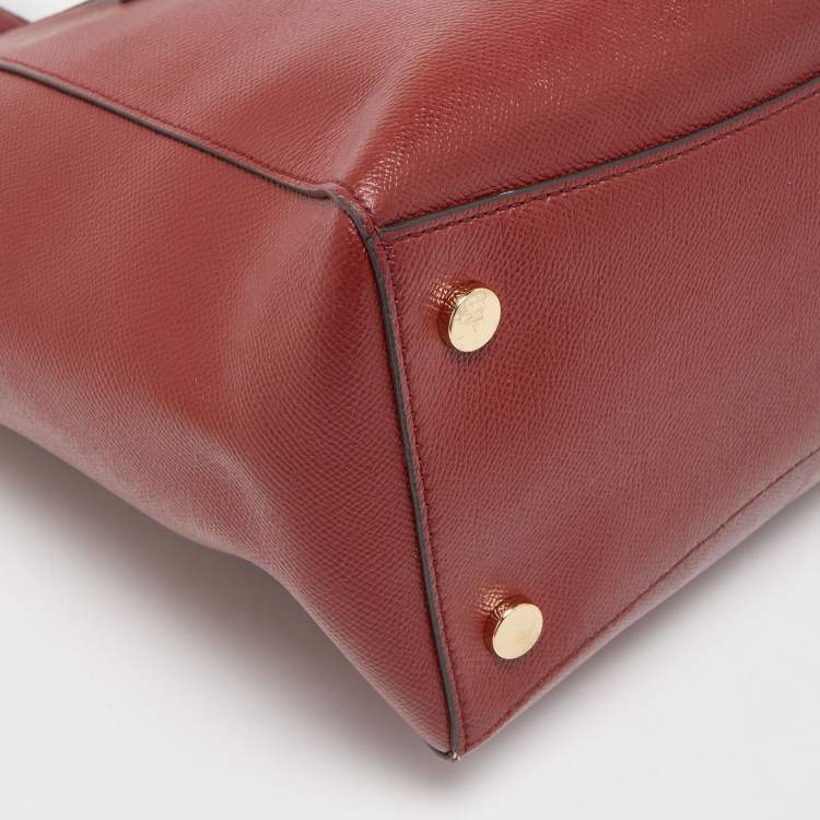 Pre Owned Michael Kors Red Leather Voyager Tote