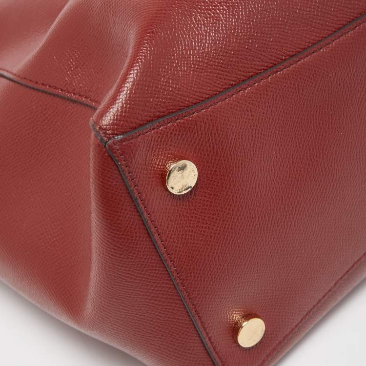 Pre Owned Michael Kors Red Leather Voyager Tote