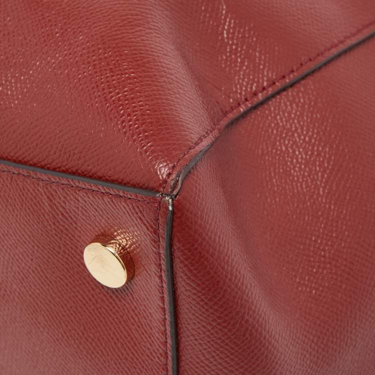 Pre Owned Michael Kors Red Leather Voyager Tote