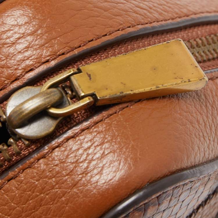 Pre Owned Michael Kors Brown Leather Patchwork Jet Set Crossbody Bag