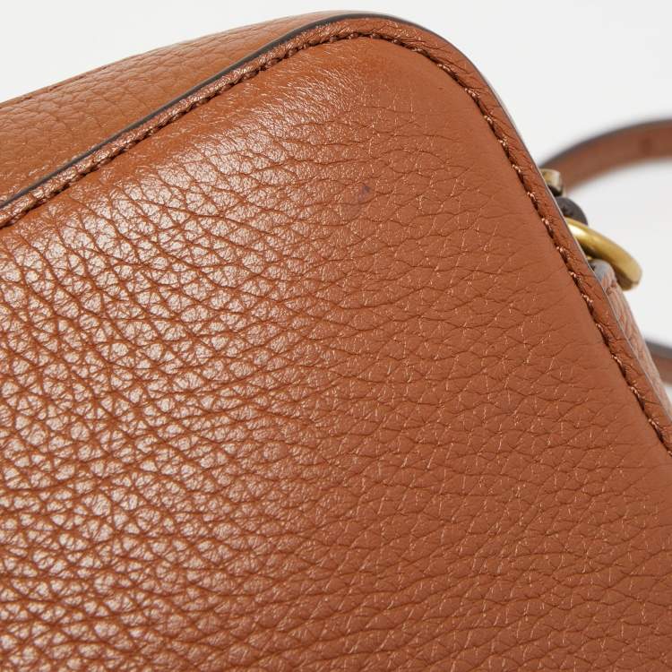 Pre Owned Michael Kors Brown Leather Patchwork Jet Set Crossbody Bag