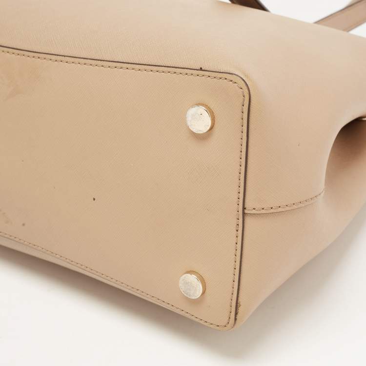 Pre Owned Michael Kors Beige Saffiano Leather Medium Mel Tote