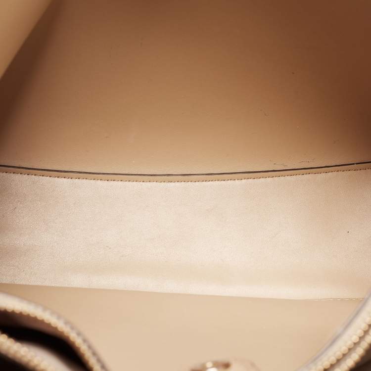 Pre Owned Michael Kors Beige Saffiano Leather Medium Mel Tote