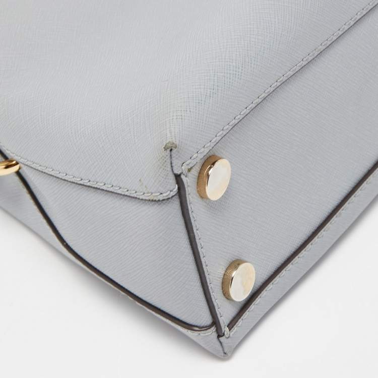 Pre Owned Michael Kors Light Blue Saffiano Leather Portia Satchel 