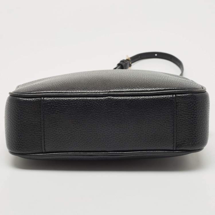 Pre Owned Michael Kors Black Leather Jet Set Camera Crossbody Bag