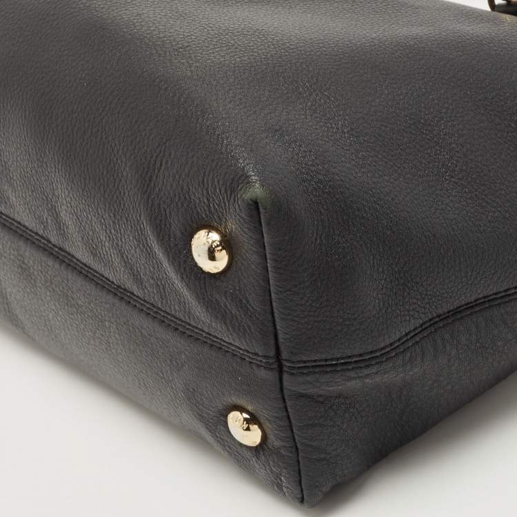 Pre Owned MICHAEL Michael Kors Black Leather Jet Set Chain Tote