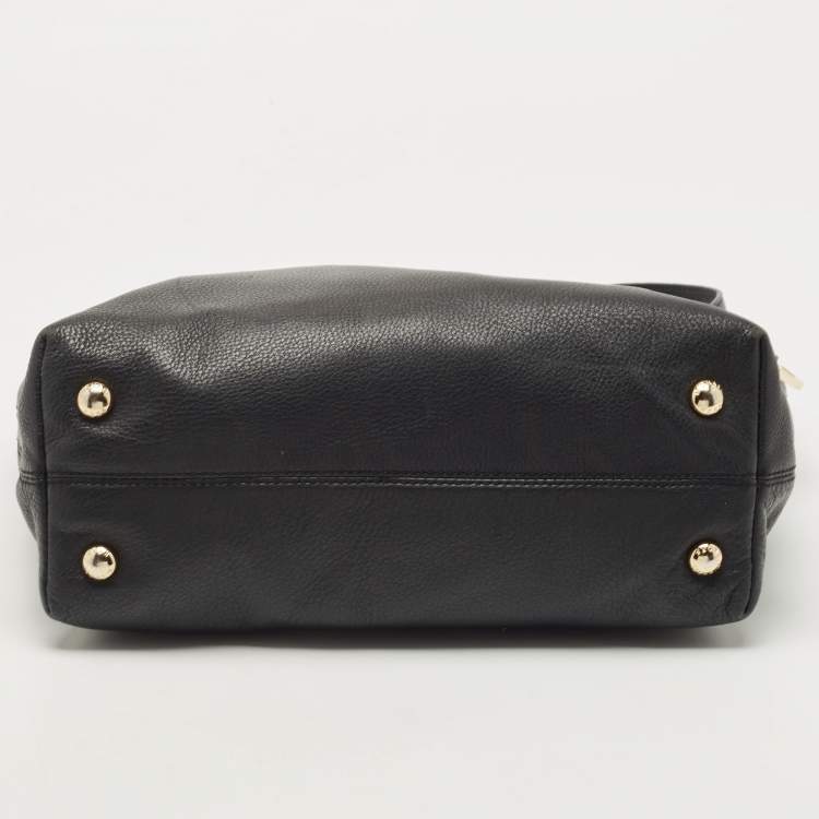 Pre Owned MICHAEL Michael Kors Black Leather Jet Set Chain Tote