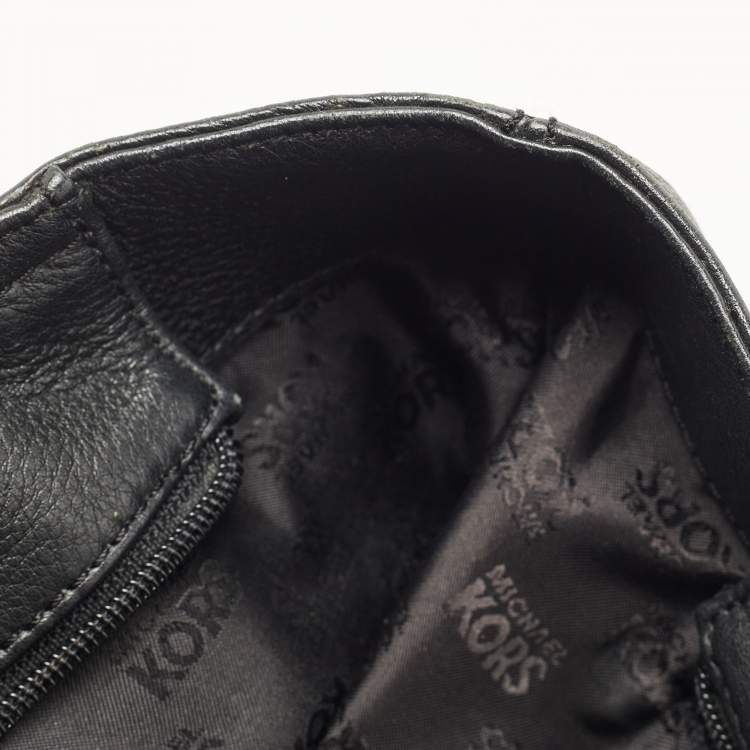 Pre Owned MICHAEL Michael Kors Black Leather Jet Set Chain Tote