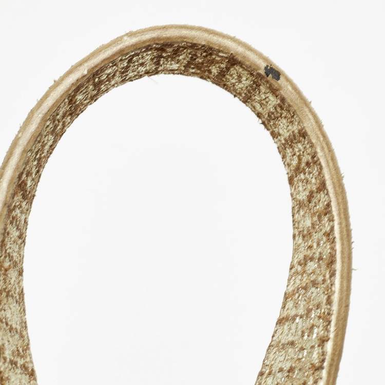 مملوكة مسبقًا Michael Kors Gold Lizard Embossed Leather Large Selma Satchel