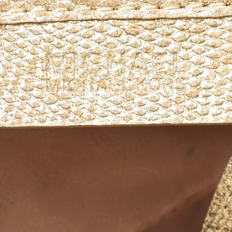 مملوكة مسبقًا Michael Kors Gold Lizard Embossed Leather Large Selma Satchel