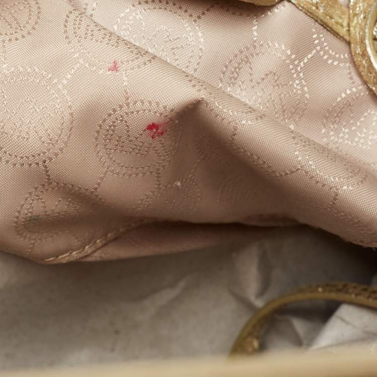 مملوكة مسبقًا Michael Kors Gold Lizard Embossed Leather Large Selma Satchel