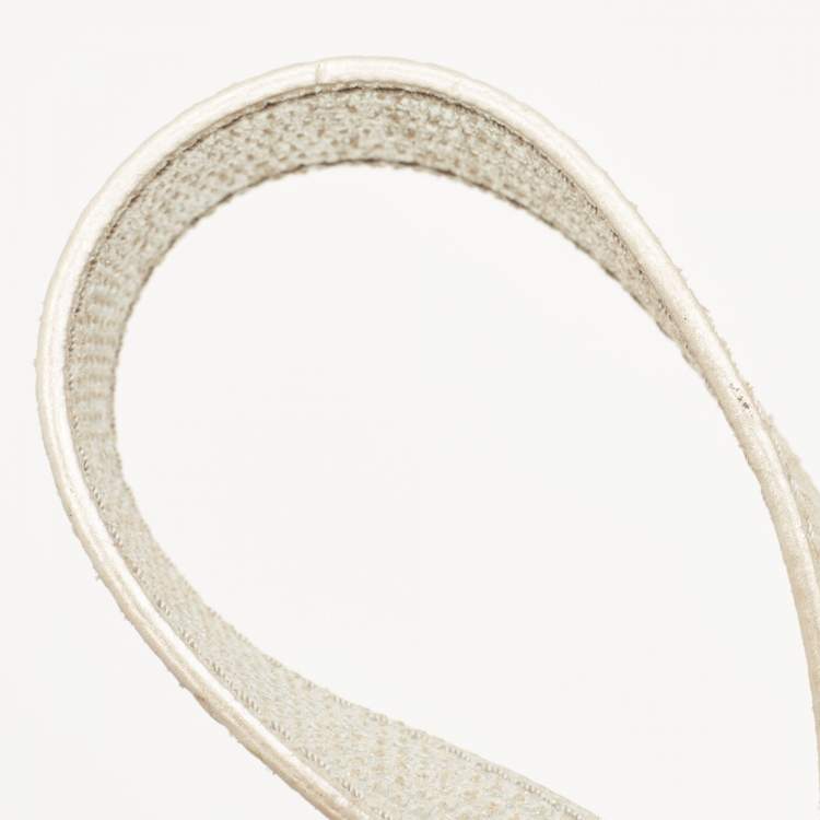 Pre Owned Michael Kors Silver Lizard Embossed Leather East West Hamilton Tote