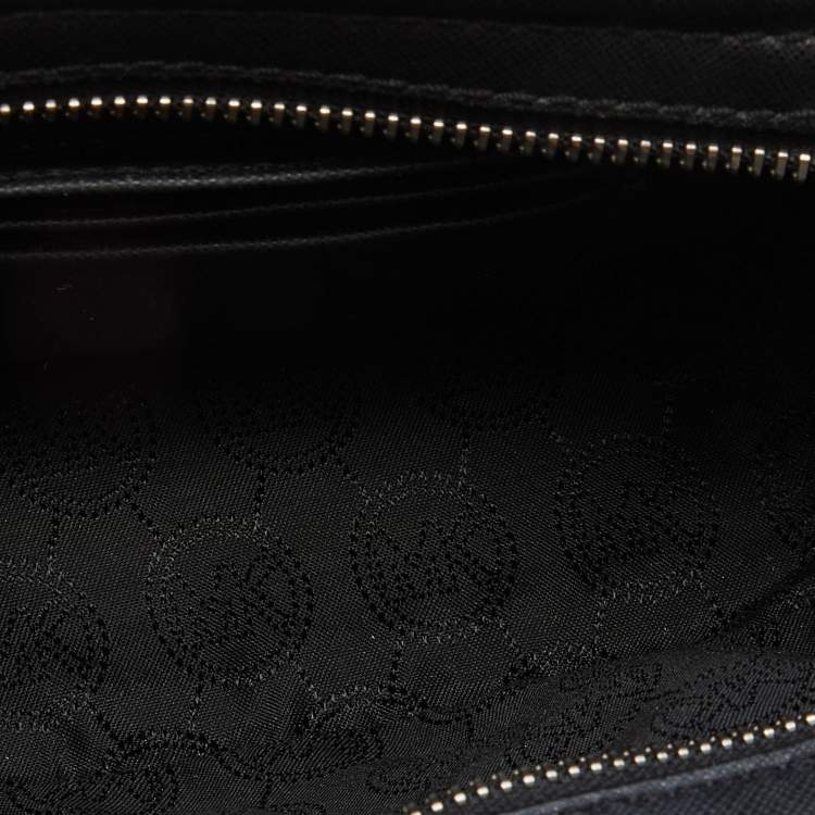 Pre Owned Michael Kors Black/Pink Saffiano Leather Mini Selma Crossbody Bag